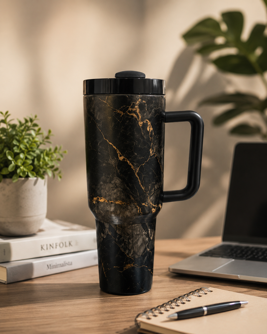 Marble Design Tumbler 1200ml with Handle