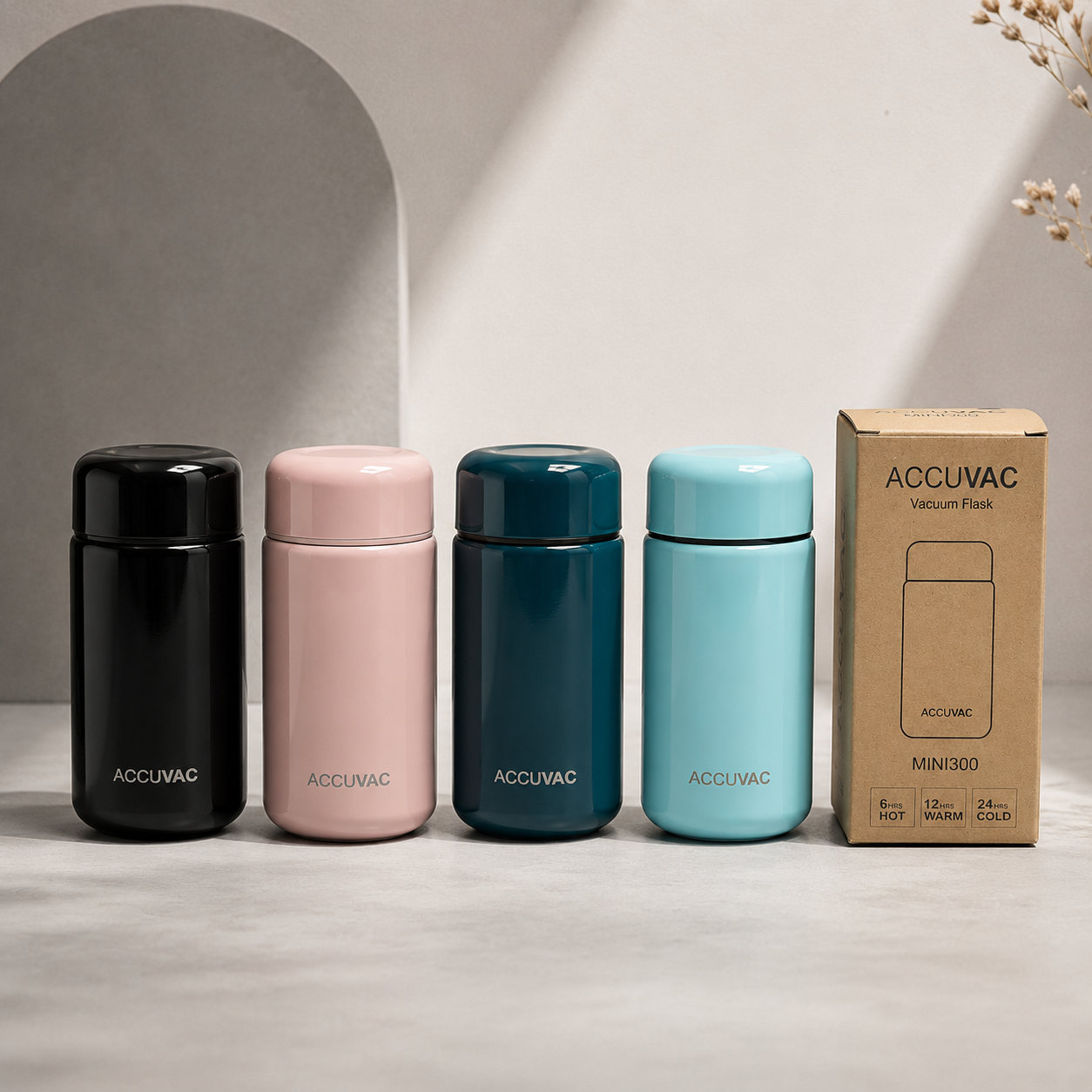 ACCUVAC Mini Vacuum Flask 300ml | Premium Coffee & Tea Flask