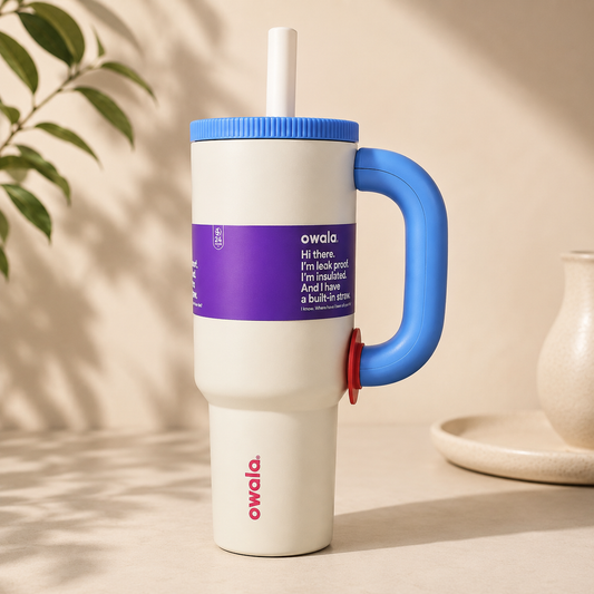 Owala Style Vacuum Insulated Tumbler 1200ml with Handle & Straw