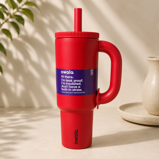 Owala Style Vacuum Insulated Tumbler 1200ml with Handle & Straw