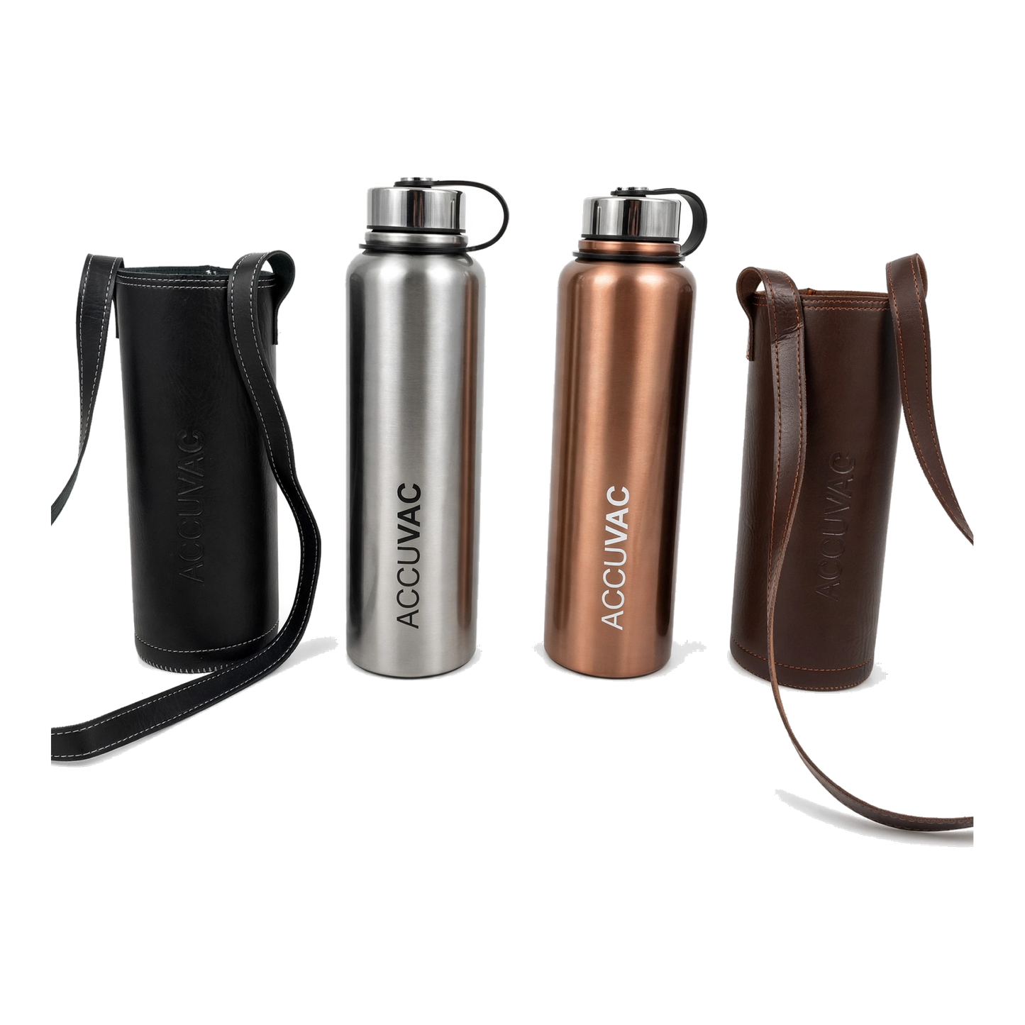 Accuvac Giant 1500ml Premium Stainless Steel Flask + Leather Sling Bag