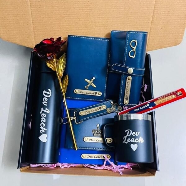 Royal Blue 7-in-1 Personalized Hamper for Him - Dev Leach Edition