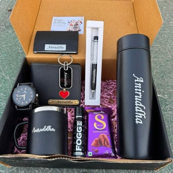 All-Black 9-in-1 Birthday Hamper for Him - Aniruddha Edition
